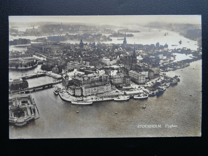 Sweden STOCKHOLM Aerial View c1930's RP Postcard by Nordisk Konst 