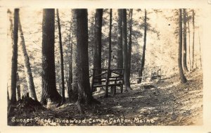 Canton ME Pinewood Camp Sunset Pine Real Photo Postcard