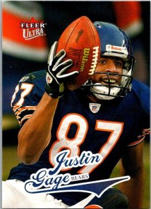 2004 Fleer Football Card Justin Gage Chicago Bears sk9231