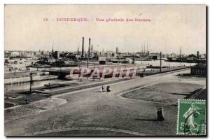 Dunkirk - View Generale des Docks - Old Postcard