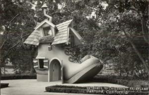 Oakland CA Children's Fairyland Giant Shoe Real Photo Postcard