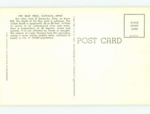 Unused Pre-1980 BLUE HOLE Castalia - Near Sandusky Ohio OH hn1903