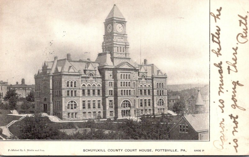 Pennsylvania Pottsville Schuylkill County Court House 1906