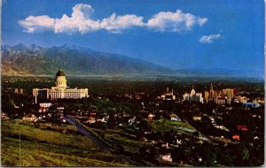 Salt Lake City Utah UT State Capitol Wasatch Range Postcard PM ID Cancel WOB 2c 