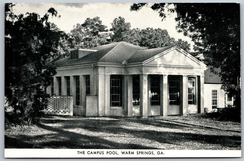 Vtg Warm Springs Georgia GA The Campus Pool Foundation 1940s View Postcard