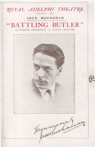 Battling Butler Jack Buchanan Royal Adelphi Theatre Programme