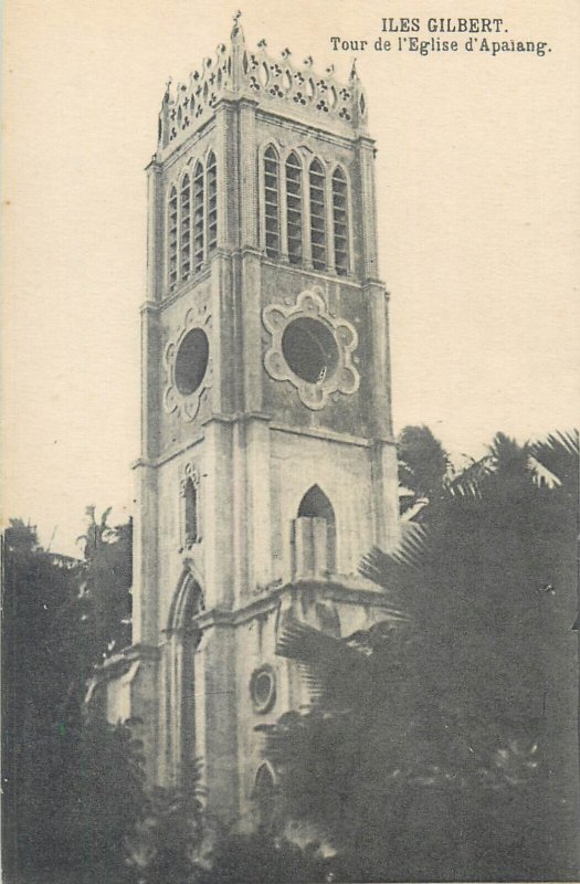 Oceania Gilbert Islands Abaiang Atoll coral atoll Kiribati church tower