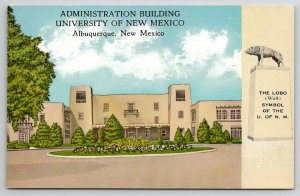 University of New Mexico Administration Building Albuquerque Linen Postcard O26