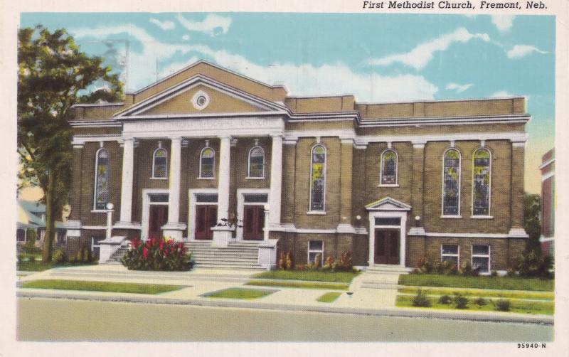 Fremont The First Methodist Church USA Old Postcard