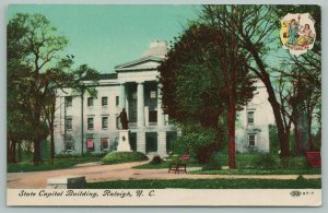 Raleigh North Carolina~State Capitol Building~State Seal~c1910 IPCC Postcard