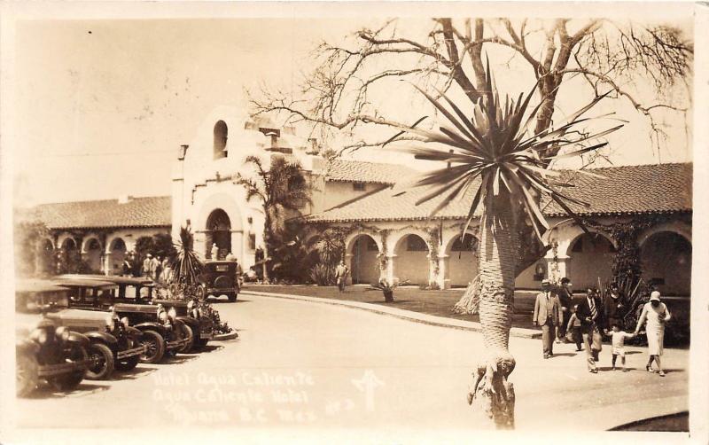 D16/ Tijuana Mexico Mexican RPPC Real Photo Postcard c30s Hotel Aqua Caliente