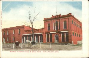 Salt Lake City UT Mormon Tithing Offices & Store Room c1905 Postcard