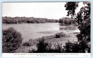 ST. CHARLES, Illinois IL ~ Fox River RYAN'S ISLAND  Childs Postcard