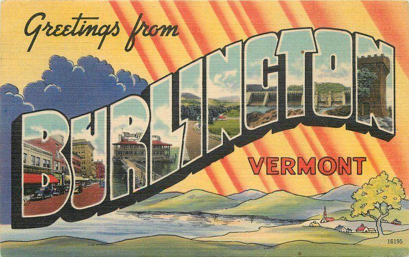 1940s Burlington Vermont large letters multi View Levin Colorpicture 12162