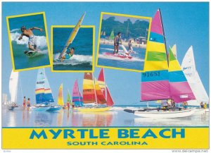 Sailing, Surfing, Sailboarding, and jet skiing at Myrtle Beach, South Carolin...