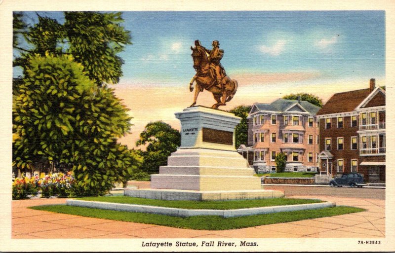 Massachusetts Fall River Lafayettte Statue Curteich