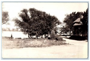 Lake View Iowa IA RPPC Photo Postcard Black Hawk Lake Drive c1920's Unposted