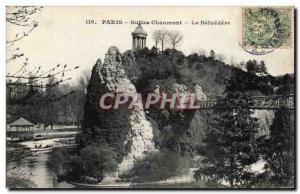 Old Postcard Paris Buttes Chaumont The Belvedere