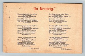 In Kentucky Poem By J H Mulligan Vintage Postcard