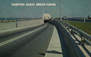 Postcard Hampton Roads Bridge Tunnel Under Deep Waters Famous Hampton Virginia