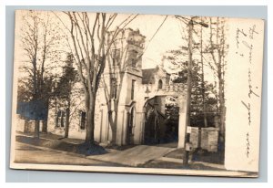 Vintage 1920's RPPC Postcard Residential Home & Driveway Troy Pennsylvania