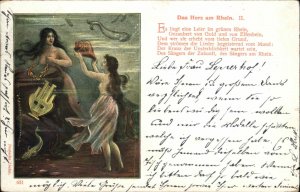 DAS HERZ AM RHEIN German Poem Poetry Mermaid ART NOUVEAU FANTASY PC