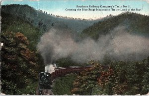 Postcard TRAIN SCENE Asheville North Carolina NC AI4699