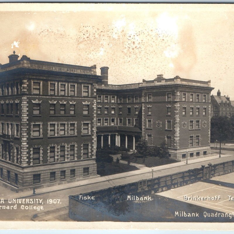 x2 SET 1907 New York NY RPPC Columbia University Barnard College Earl Hall A173