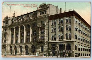 Winnipeg Manitoba Canada Postcard Post Office Free Press Building c1910