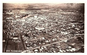 Aerial View Fairbanks Alaska 1964 RPPC Postcard by Griffins 216