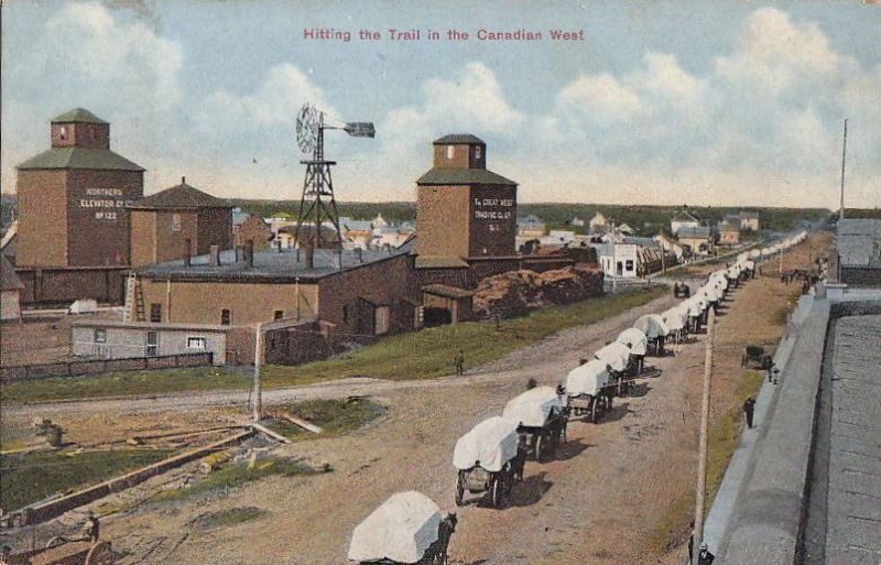 Postcard Hitting The Trail Canadian West Canada