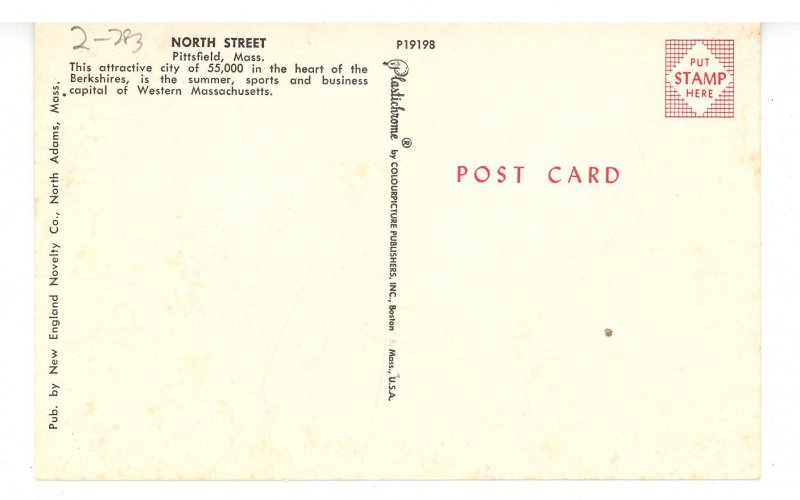 MA - Pittsfield. North Street circa 1950's