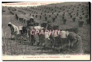 Old Postcard Folklore Harvest Vine Champagne Pommery & Greno Reims Work on th...