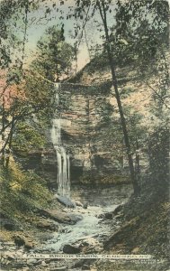 Geneseo New York Fall Brook Basin Balding hand colored 1909 Postcard 21-14148