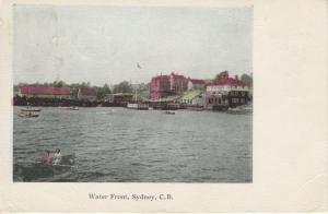 Water Front ~ Sydney NS CB Nova Scotia Harbour Boats Water Vintage Postcard