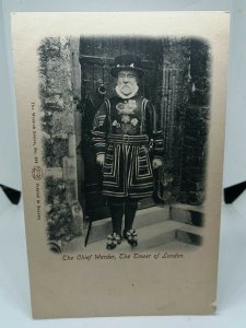 The Chief Warder at The Tower of London c1910 Antique PostCard