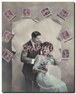 Old Postcard Fancy stamp of Language Female Sower 10c