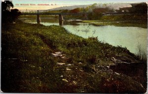 Postcard NY Amsterdam Mohawk River