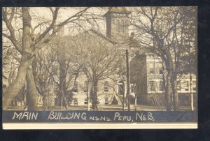 RPPC PERU NEBRASKA STATE NORMAL SCHOOL MAIN BLDG. VINTAGE REAL PHOTO POSTCARD