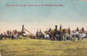 Threashing The Bountiful Wheat Crop In The Canadian North West