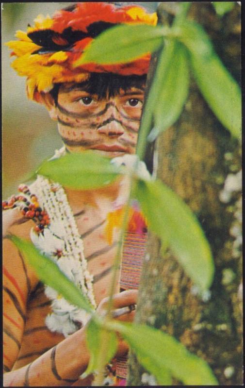 ecuador, Puyo, Young Native Indian Jibaro Tribe (1969) Ecuatoriana de Aviación