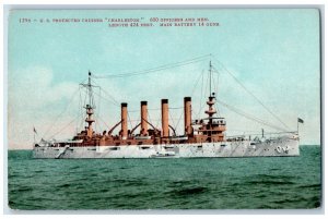 c1910 US Protected Cruisers Charleston Officers World War Steamer Ship Postcard 