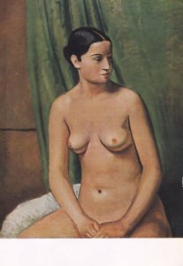 Andre Derain Risque Female Nude On Chair Painting Postcard