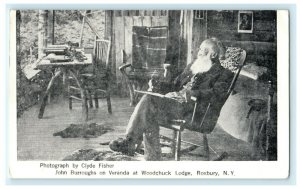 John Burroughs at Woodchuck Lodge Roxbury New York NY Antique Postcard