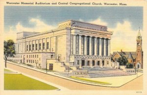 WORCESTER, MA Massachusetts  MEMORIAL AUDITORIUM~Central Congregational Church