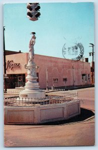 Enterprise Alabama AL Postcard Boll Weevil Monument Memorial Scene 1958 Vintage