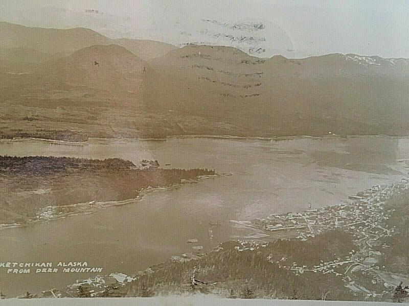 Postcard  RPPC Birds Eye View of Ketchikan , Alaske from Deer Mountain . U2
