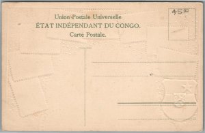 CONGO PHILATELIC STAMPS ANTIQUE POSTCARD