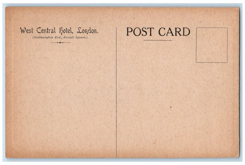 Southampton London England Postcard West Central Hotel Entrance Hall c1940's