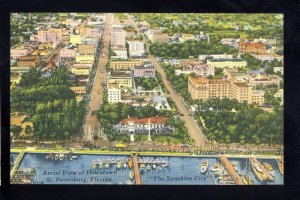 St Petersburg, Florida/FL Postcard, Aerial View Of Downtown & Waterfront